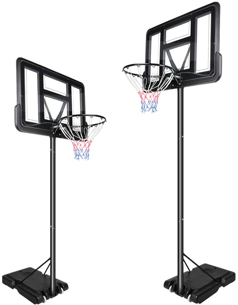 YOLEO Basketballkorb 2,3 bis 3,05 Meter höhenverstellbar mit Ständer Korbanlage Outdoor beweglich für Erwachsene Kinder