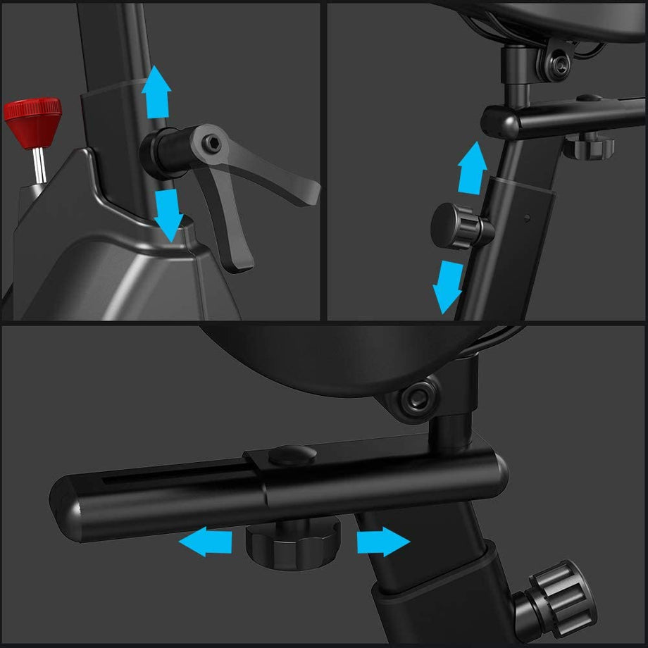 Dripex Heimtrainer Fahrrad, Indoor Hometrainer mit Stahlschwungrad, Magnetbremse, Pulsmesser, LCD-Anzeige und Flaschehalter Benutzergewicht bis 120kg
