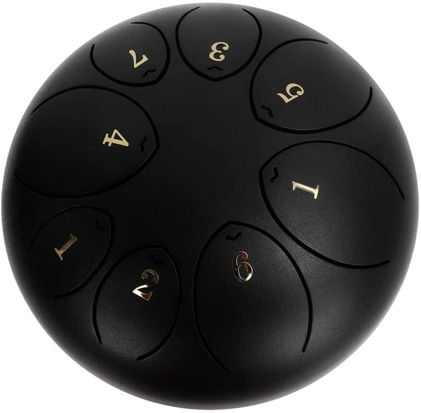 Dripex Steel Drum Zungentrommel Ätherische Trommel Entspannendes Instrument Töne Schlaginstrument Hand Pan 8 Tone mit Trommelschlägeln Tragetasche Note Sticks für Meditation Yoga Klangheilung