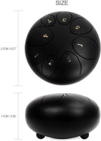 Dripex Steel Drum Zungentrommel Ätherische Trommel Entspannendes Instrument Töne Schlaginstrument Hand Pan 8 Tone mit Trommelschlägeln Tragetasche Note Sticks für Meditation Yoga Klangheilung