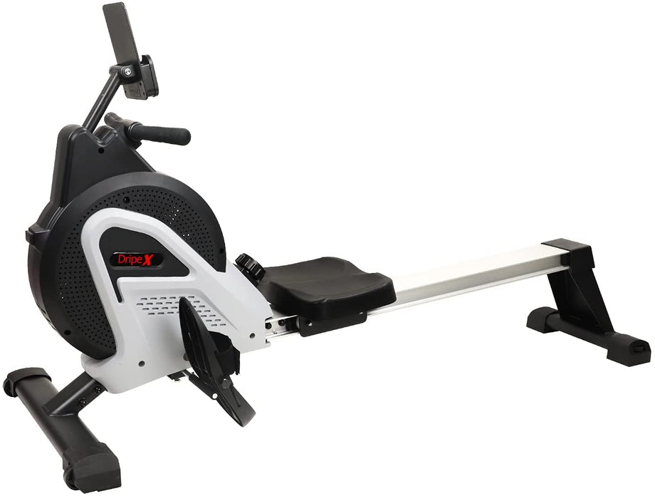 Dripex Rudergerät Magnetbremssystem für Heimgym & Cardio-Training, Rowing Machine mit Aluminium Gleitschiene, Rudermaschine16 stufige Widerstand & LCD-Monitor 2021 Version Rower