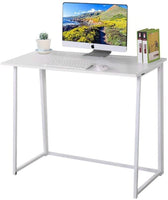 Dripex Faltbar Tisch Schreibtisch Computertisch für Homeoffice Arbeitszimmer Klappbar PC Tisch (Weiß)