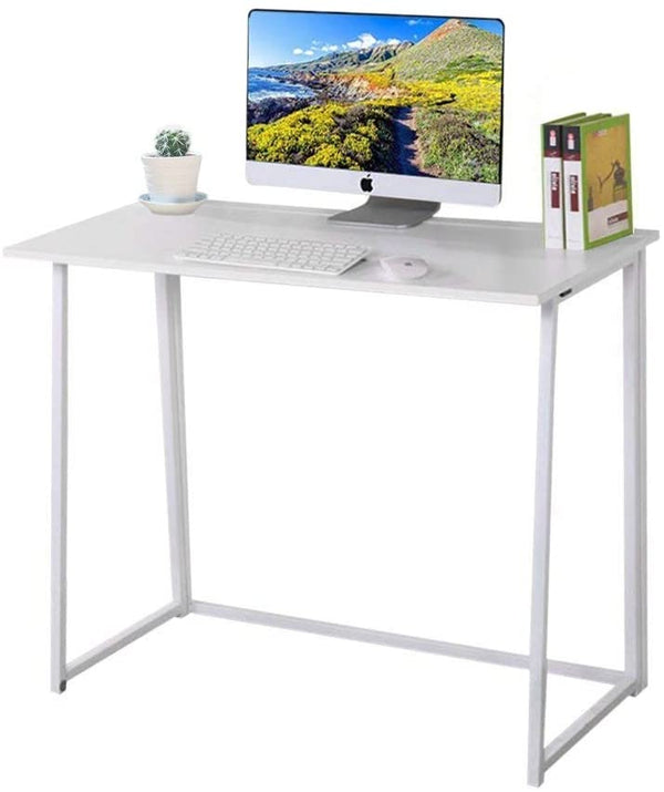 Dripex Faltbar Tisch Schreibtisch Computertisch für Homeoffice Arbeitszimmer Klappbar PC Tisch (Weiß)