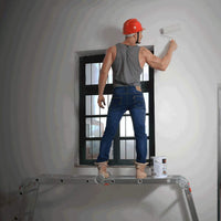 Dripex Leiter Mehrzweckleiter Klappleiter【robust】Stehleiter Gerüstplattform Doppelleiter Merhzweck Anlegeleiter Klappleiter Aluleiter Haushaltsleiter Tragfähigkeit bis 150kg(4x4 Stufen. 4,7 mete)