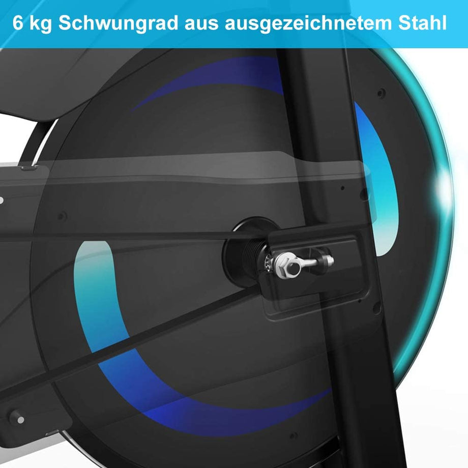 Dripex Heimtrainer Fahrrad, Indoor Hometrainer mit Stahlschwungrad, Magnetbremse, Pulsmesser, LCD-Anzeige und Flaschehalter Benutzergewicht bis 120kg