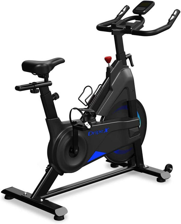 Dripex Heimtrainer Fahrrad, Indoor Hometrainer mit Stahlschwungrad, Magnetbremse, Pulsmesser, LCD-Anzeige und Flaschehalter Benutzergewicht bis 120kg
