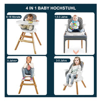 YOLEO 360 Degree Rotating High Chair Wooden Children's High Chair