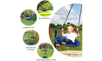 YOLEO Nestschaukel Kinderschaukel Gartenschaukel Tellerschaukel Rundschaukel Mehrkindschaukel für Draußen, Oxford, Blau, bis 150 kg, 100 cm