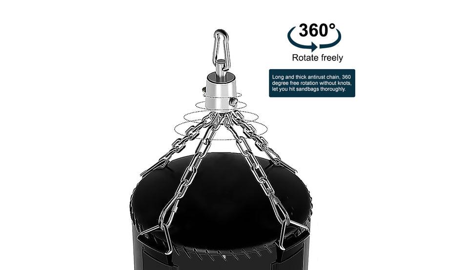 Boxsack Set Ungefüllt Sandsack Boxpartner BoxenSet mit Drehwirbel Stahlkette