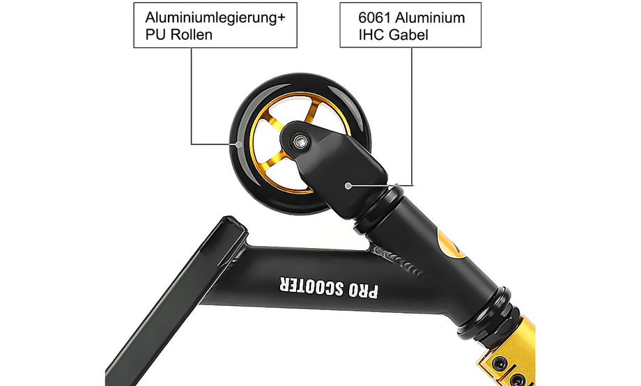 YOLEO Stunt Scooter Freestyle Tretroller Pro Scooter Kickscooter Roller für Kinder und Erwachsene