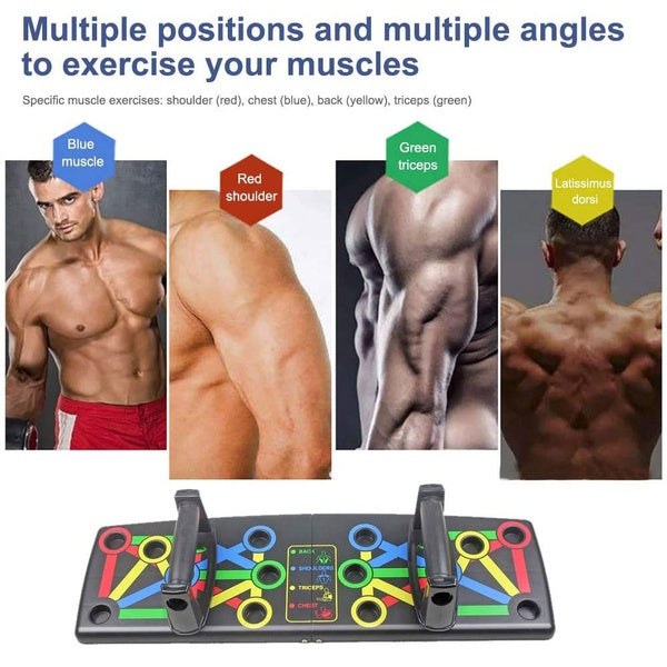 Push Up Board,14 In 1 Push Up System, Foldable and Portable Push Up Stand Home Gym Bar Set Strength Training for Full Body Workouts