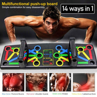 Push Up Board,14 In 1 Push Up System, Foldable and Portable Push Up Stand Home Gym Bar Set Strength Training for Full Body Workouts