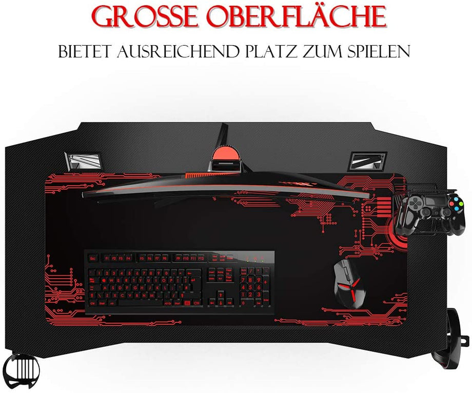 Dripex R-förmiger Computer-Schreibtisch mit gratis großem Mauspad