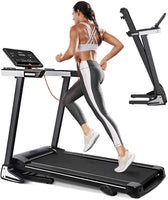 Dripex Elektrisches Laufband Klappbar 2.0HP Motor bis 12 Km/h USB MP3 Bluetooth LED Display Große