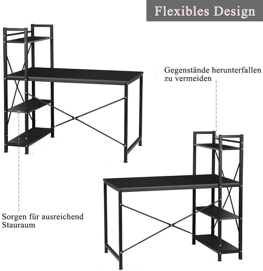 Dripex Holz Schreibtisch Computertisch 120x60x120cm PC-Tisch Bürotisch Officetisch Stabile Konstruktion Tisch für Home Office Schule