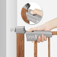 Dripex Schutzgitter | Treppengitter geeignet für 75-82CM | Auto-Close | erweiterbar | ohne Bohren | Tür Gitter für Kinder Haustiere | Gitter Baby Sicherheit Metall