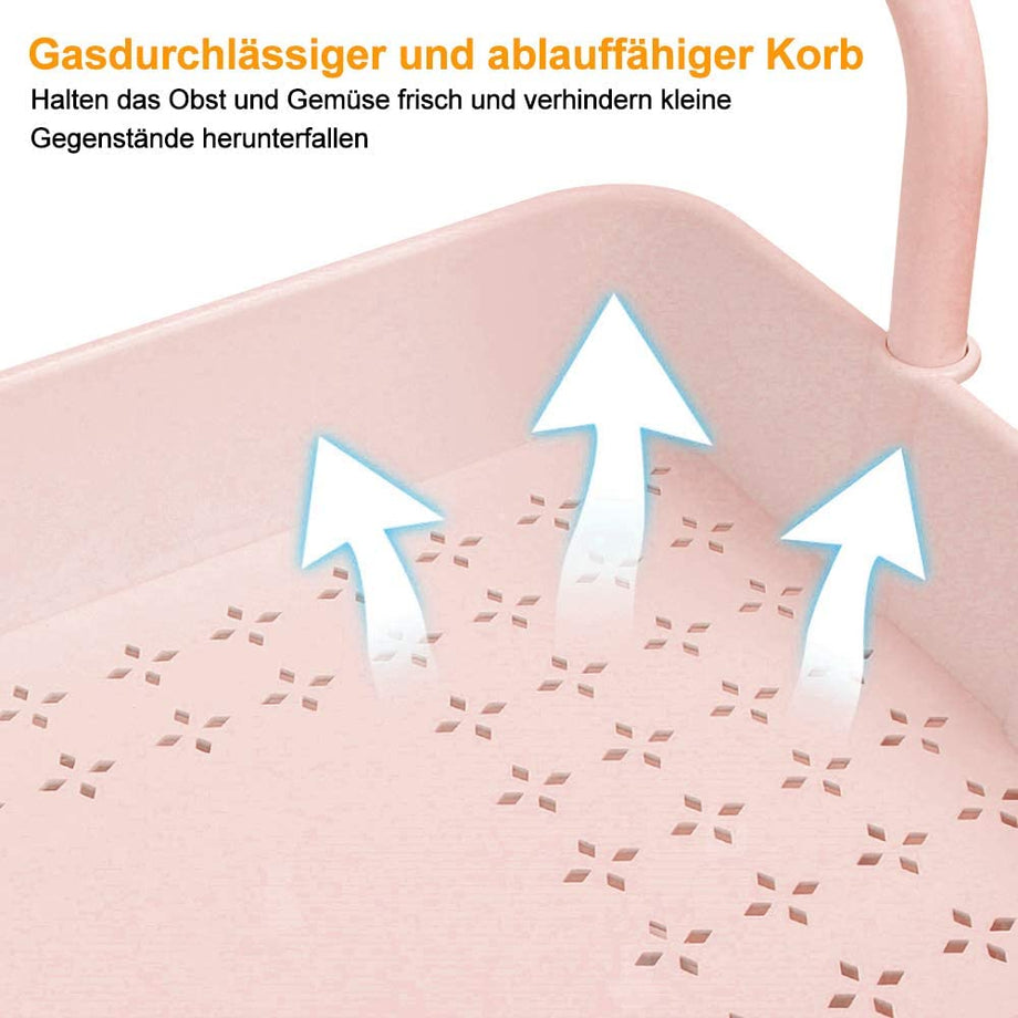 Dripex Rollwagen Küchen Organizer 3-stöckiger Servierwagen Küchenwagen Storage Trolley Cart Küchenregal Allzweckwagen Allzweckregal