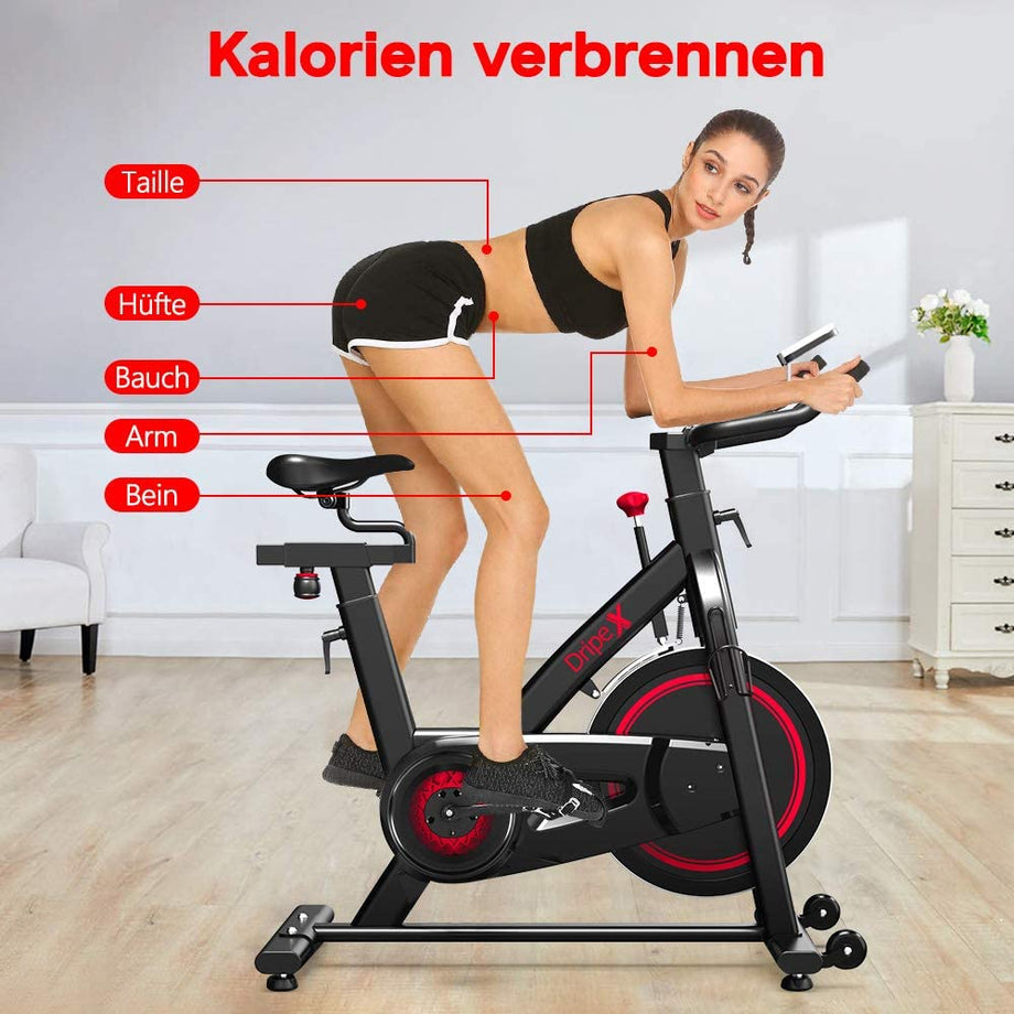 Dripex Heimtrainer Fahrrad, 13 kg Schwungrad Ergometer Hometrainer mit Magnetwiderstandseinstellung