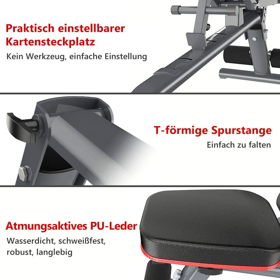 YOLEO klappbare Hantelbank Multifunktion Training Fitness Bank Bauchtrainer Schrägbank mit 6-Fach Verstellbarer Rückenlehne/3-Fach verstellbarer Sitzkissen,Belastung 250kg,Sit Up Bank für Heimtraining