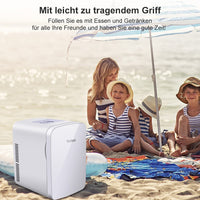 YOLEO mini-kühlschrank 15L Edelstahl, Warmhaltebox Kühlbox Auto mit Kühl- und Heizfunktion, 0~65 ℃ Temperatureinstellbar, für Schlafzimmerbüro RV Auto, für Getränk Kosmetik Milch