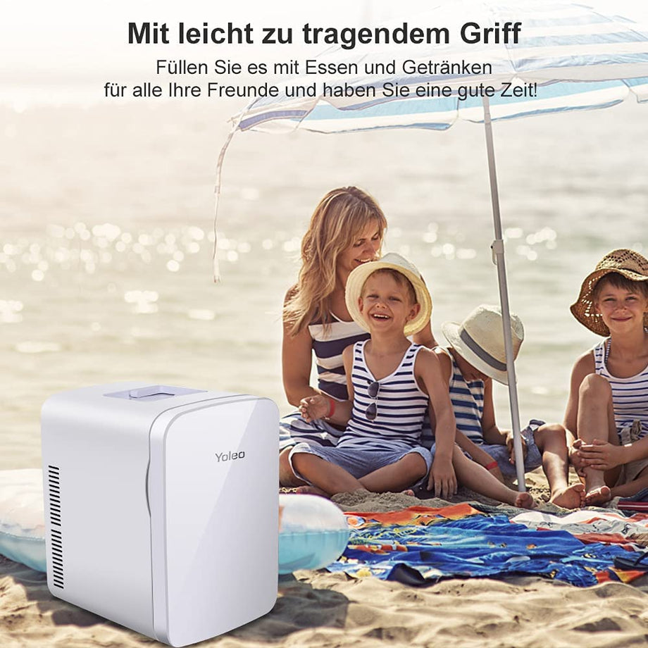 YOLEO mini-kühlschrank 15L Edelstahl, Warmhaltebox Kühlbox Auto mit Kühl- und Heizfunktion, 0~65 ℃ Temperatureinstellbar, für Schlafzimmerbüro RV Auto, für Getränk Kosmetik Milch