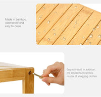 Dripex Standregal Badregal 4 Ebenen Holzregal Küchenregal Pflanzregal Mehrzwerkregal Regal Bambus für Wohnzimmer Badzimmer Waschraum Garten 113 x 26 x 52cm