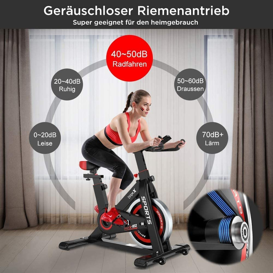 Dripex Ergometer Heimtrainer Fahrrad Fitness Bikes mit Pulsmesser
