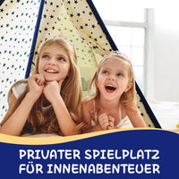 YOLEO Kinderzelt Tipi Spielzelt für Kinder Kinderzimmer Zelt Kinder Geschenke Zelt Indianerzelt - Spielhaus Zelt für Drinnen und Draußen - aus Baumwolle und Leinen