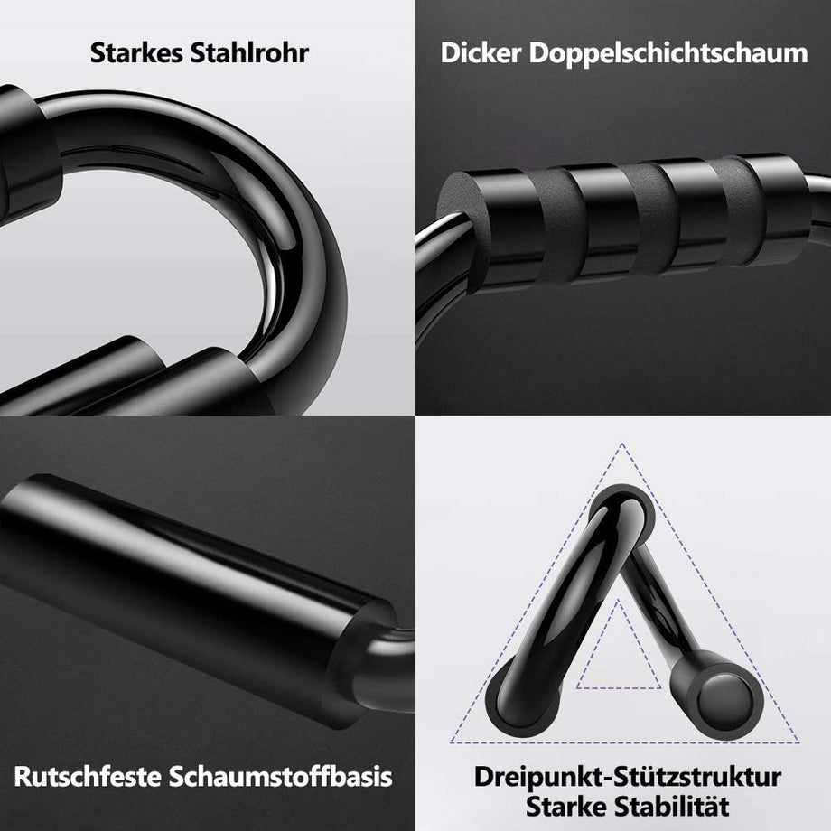 Dripex Bauchroller Set 4 IN 1 Bauchtrainer Fitnessset, AB Roller Bauchroller + Anti-Rutsch-Yogamatte/-Knieschützer+ 2 Liegestützgriffe, für zu Hause/Bauchmuskeltraining/Muskelaufbau, Frauen und Männer