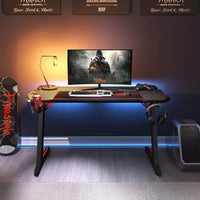 Dripex Gaming Tisch 113 cm Gaming Schreibtisch Gaming Computertisch PC Schreibtisch Gamer mit Getränkehalter und Kopfhörerhalter