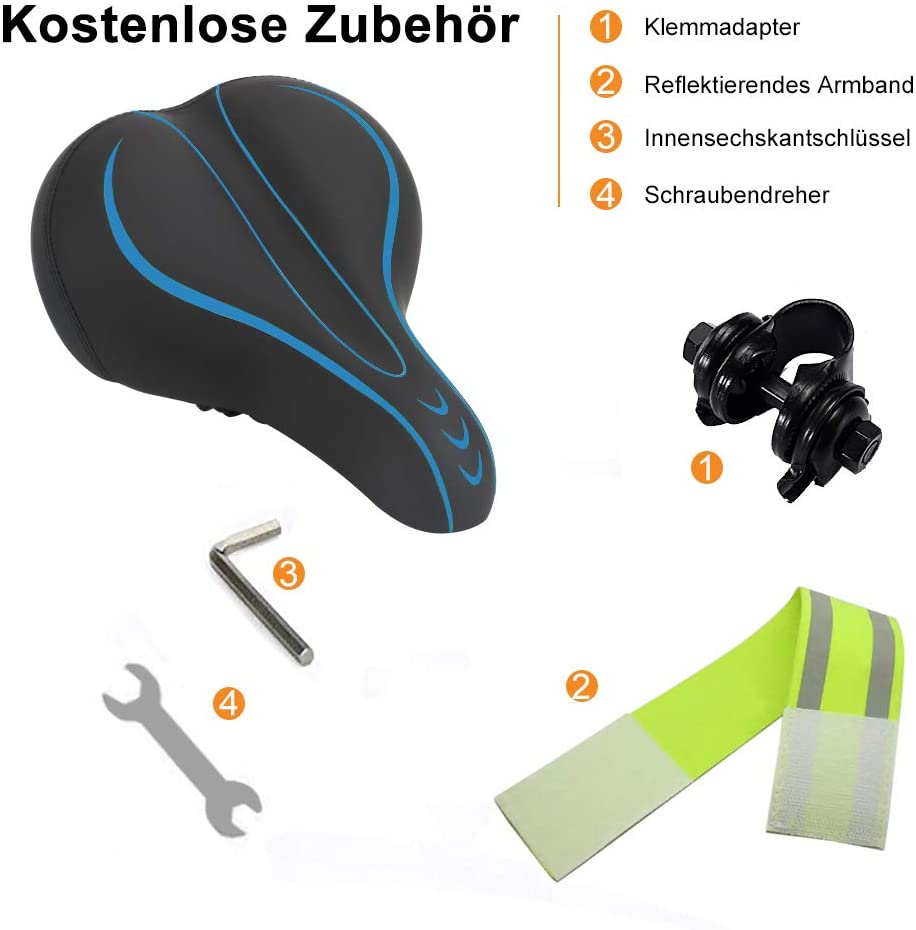 Yoleo Fahrradsattel, bequemer Sattel Herren Damen mit Gel Gedächtnisschaum