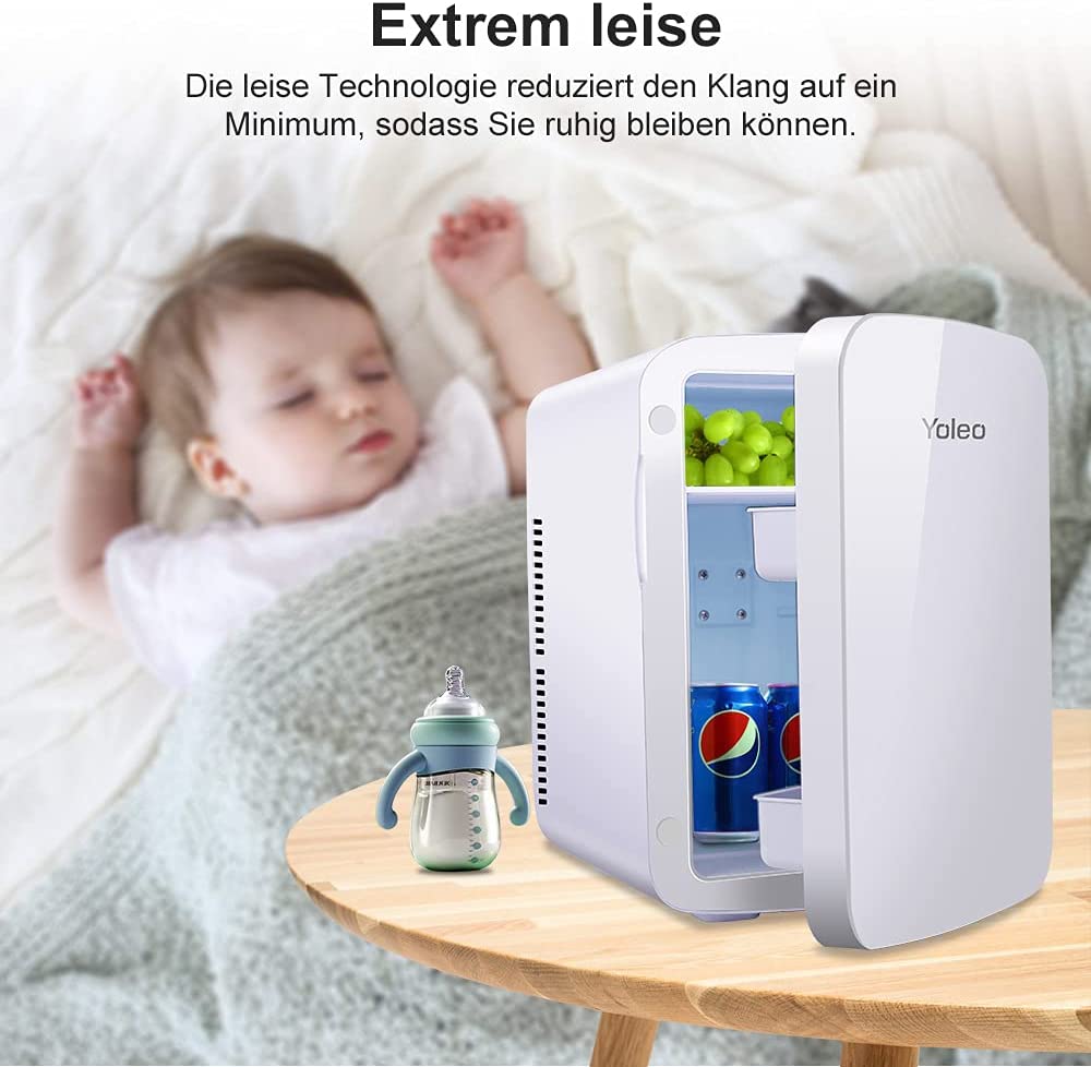 YOLEO mini-kühlschrank 15L Edelstahl, Warmhaltebox Kühlbox Auto