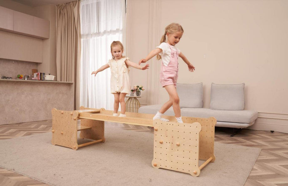 Dripex 6 IN 1 Kletterwürfel aus Holz Indoor/Outdoor Klettergerüst, mit Rutsche kombinierbar für Kleinkinder ab 12 Monaten, belastbar 60kg