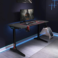 Dripex Gaming Tisch 113 cm Gaming Schreibtisch Gaming Computertisch PC Schreibtisch Gamer mit Getränkehalter und Kopfhörerhalter Schwarz
