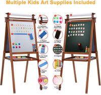 Dripex Kinder Kunst Staffelei mit Papierrolle doppelseitige Tafel und Magnetic Board für Kinder Malen Upgrade Whiteboard Kreidetafel