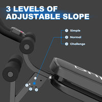 Dripex Bauchtrainer Klappbares AB Trainer, 3-Fach Verstellbar, Sit up Bank mit Trainingscomputer, Fitnessgeräte Bauch Beine Po für Zuhause