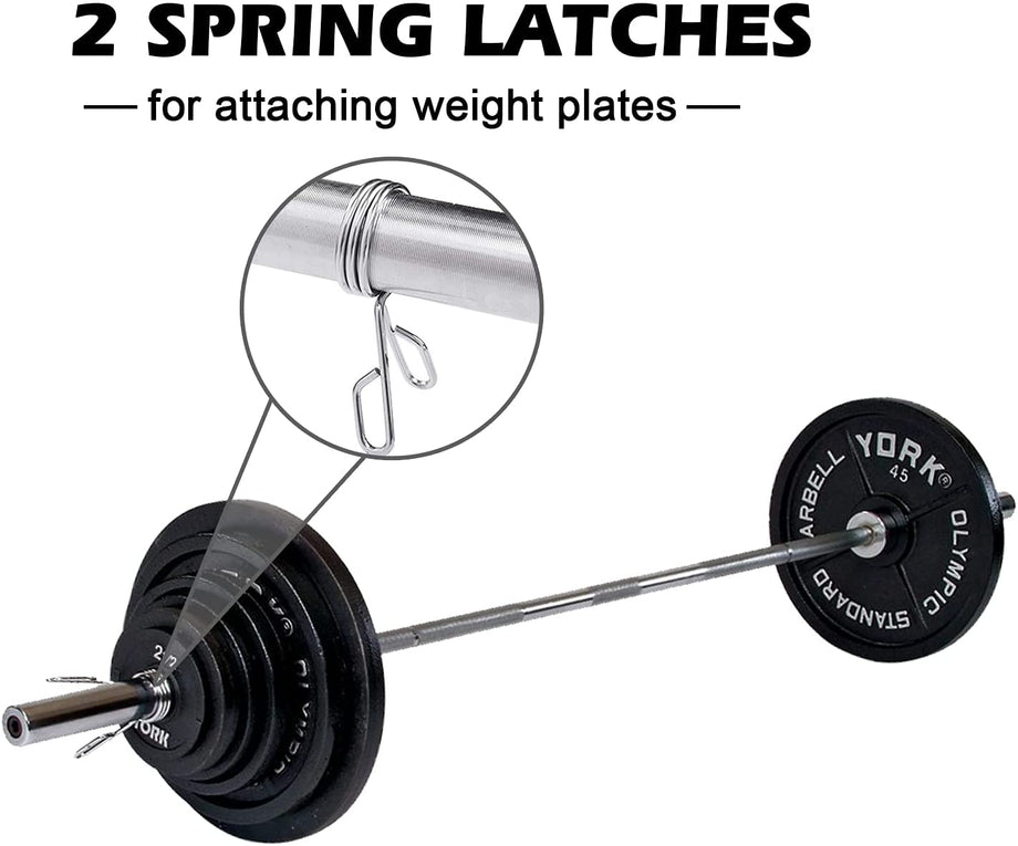 Dripex Hantelstange Ø 50 mm 220cm Langhantelstange, Olympische Hantelstange, Gewichtheberstange für Olympic Barbell, igengewicht 16,5kg, bis 400 kg belastbar, mit 2 Federverschlüsse