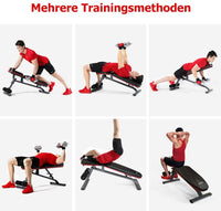 YOLEO klappbare Hantelbank Multifunktion Training Fitness Bank Bauchtrainer Schrägbank mit 6-Fach Verstellbarer Rückenlehne/3-Fach verstellbarer Sitzkissen,Belastung 250kg,Sit Up Bank für Heimtraining