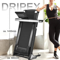 Dripex Elektrisches Laufband Klappbar 2.0HP Motor bis 12 Km/h USB MP3 Bluetooth LED Display Große