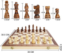 Schachspiel aus Holz - klappbares magnetisches Schachbrett - handgefertigt Schach - Qualität Schachkassette - Faltschachset für Haus, Reise - Pädagogische Speil für Kinder