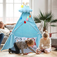 YOLEO Kinderzelt Tipi Spielzelt für Kinder Kinderzimmer Zelt Kinder Geschenke Zelt Indianerzelt - Spielhaus Zelt für Drinnen und Draußen - aus Baumwolle und Leinen