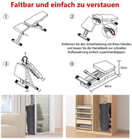 YOLEO Multifunktion Hantelbank klappbare Trainingsbank Fitnessbank, 6-Fach Rückenlehne/4-Fach Sitz verstellbar, bis 150kg belastbar, Flachbank Sit Up Bank geeignet für Zuhause/Fitnessstudio