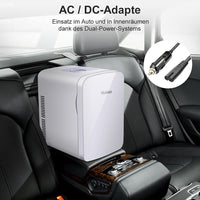YOLEO mini-kühlschrank 15L Edelstahl, Warmhaltebox Kühlbox Auto mit Kühl- und Heizfunktion, 0~65 ℃ Temperatureinstellbar, für Schlafzimmerbüro RV Auto, für Getränk Kosmetik Milch