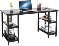 YOLEO Schreibtisch Computertisch Bürotisch Eckschreibtisch Gaming Tisch PC mit Regalfächer Schwarz 120 x 48 x 76CM