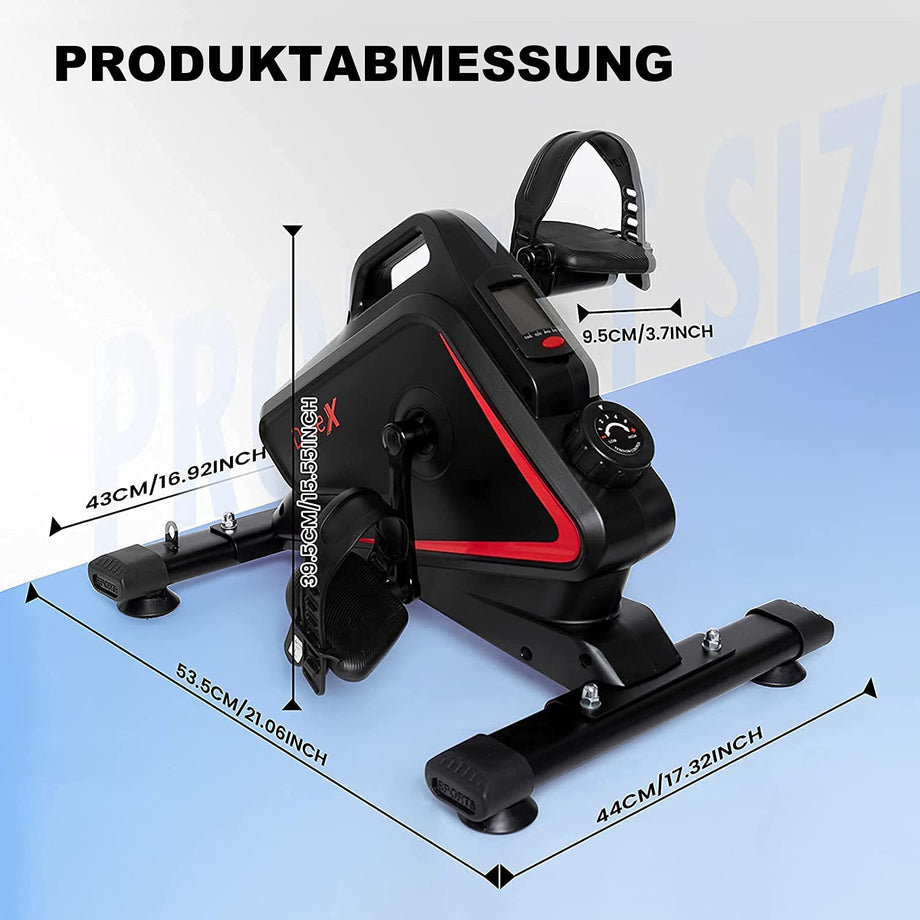 Dripex Minibike Heimtrainer, Mini-Fitnessbike mit einstellbarem magnetischem Widerstand, Arm-und Beintrainer für Senioren，Mini-Fahrrad mit LCD-Monitor, Pedaltrainer zuhause und im Büro
