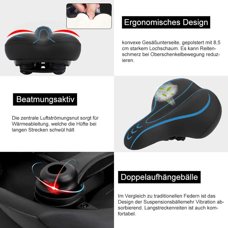 Yoleo Fahrradsattel, bequemer Sattel Herren Damen mit Gel Gedächtnisschaum