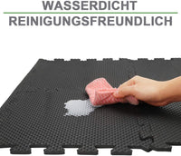 YOLEO Puzzlematte Kinderspielteppich Spielmatte Spielteppich Schaumstoffmatte Kinderteppich Schutzmatten Bodenschutzmatten Unterlegmatten Fitnessmatte 32x32 cm (Schwarz 18 Stücke)