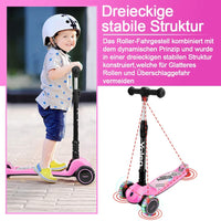 YOLEO Kinder Roller Kinderscooter Dreiradscooter mit LED Leuchtenden Räder