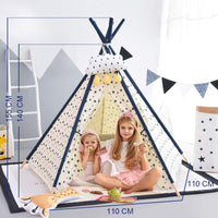 YOLEO Kinderzelt Tipi Spielzelt für Kinder Kinderzimmer Zelt Kinder Geschenke Zelt Indianerzelt - Spielhaus Zelt für Drinnen und Draußen - aus Baumwolle und Leinen