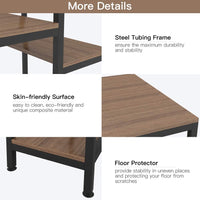 Dripex Holz Schreibtisch mit Ablage Computertisch, PC-Tisch Bürotisch Officetisch Stabile Konstruktion Tisch für Home Office